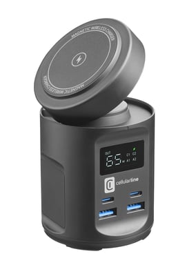 Cellularline MAG HUB Estación de carga inalámbrica con 4 puertos USB