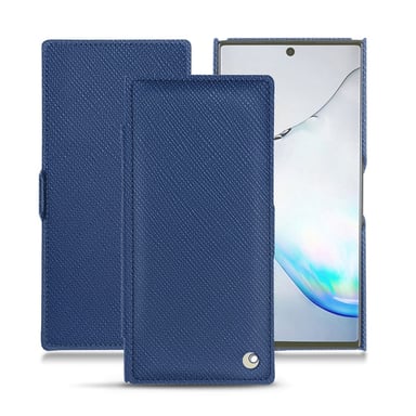 Funda de piel Samsung Galaxy Note10 - Solapa horizontal - Azul - Piel saffiano
