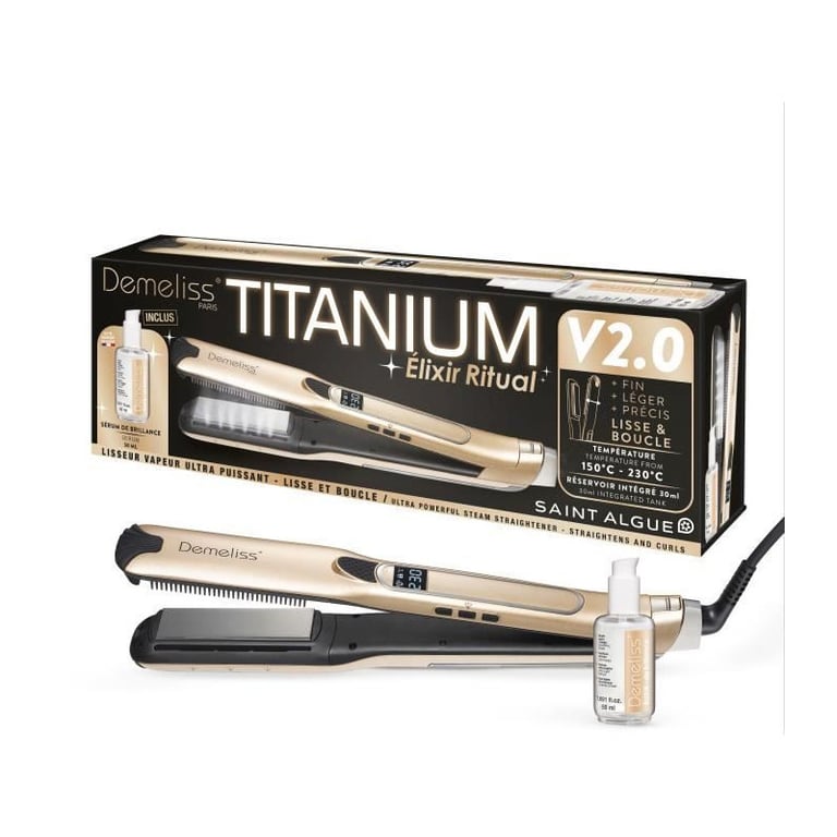 Coffret lisseur vapeur V2 ELIXIR RITUAL DEMELISS 5 niveaux de température Réservoir 30ml Jusqu'à 230°c - vue 2