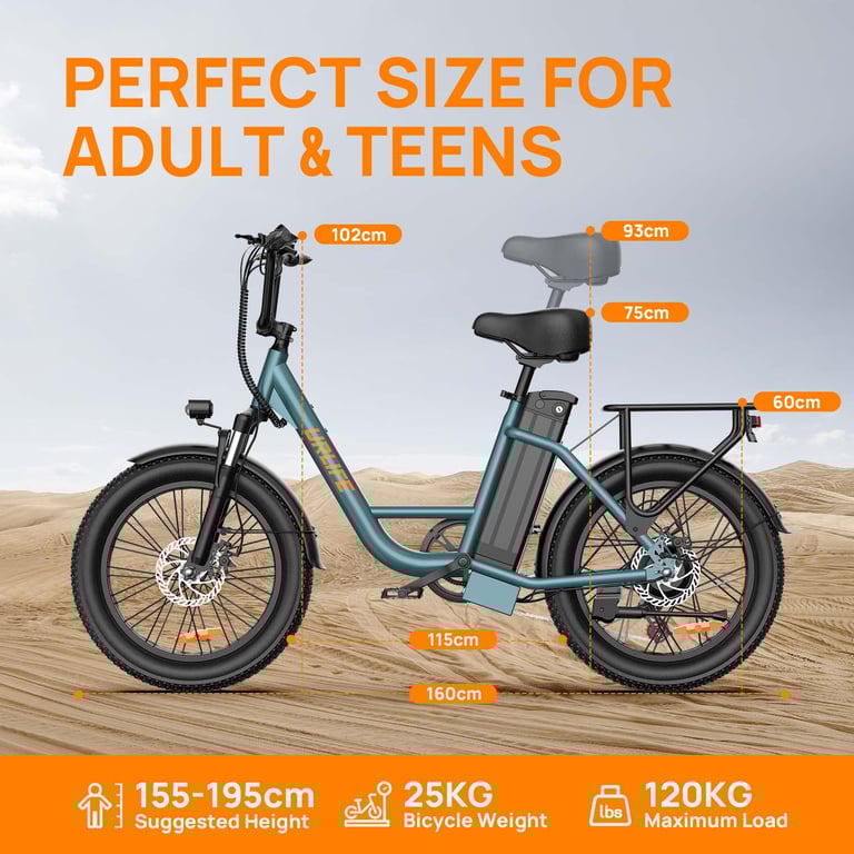 Vélo Électrique URLIFE E20 Moteur Batterie 48V 13Ah Pneus De 20 Pouces Freins à Disque Neuf - vue 3