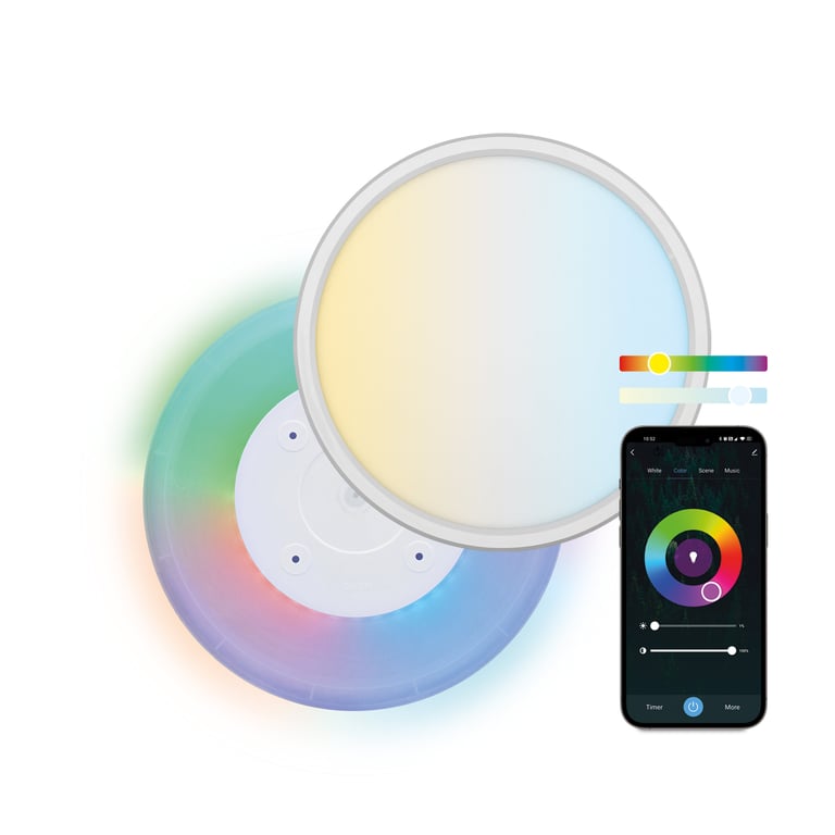 Ksix Smartled Plafond Intelligent Duo CCT RGB Contrôle par APP 42cm Neuf