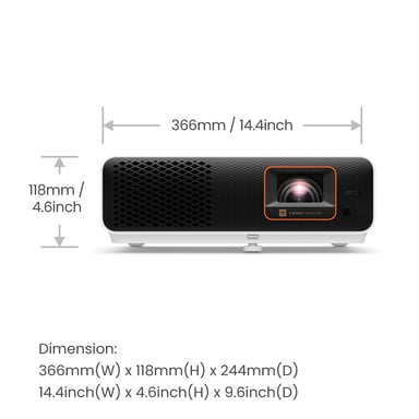 BenQ X500i proiettore a ottica corta 2200 ANSI lumen DLP 2160p (3840x2160) Nero, Bianco
