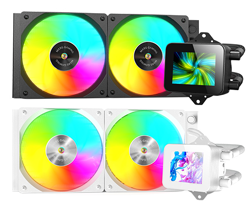Mars Gaming MLVISION240W système de refroidissement d'ordinateur Processeur Refroidisseur de liquide tout en un 12 cm Neuf - vue 3