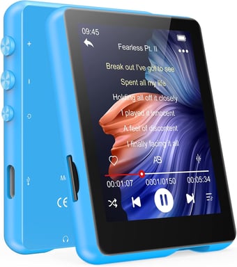 Lecteur MP3 de 2,4 pouce 32 go Bluetooth 5.0 bleu