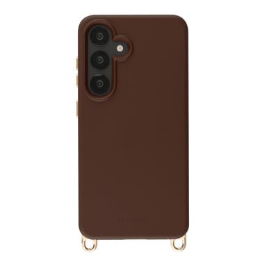 Selencia Coque arrière Rivièra avec MagSafe avec crochets amovibles pour Samsung Galaxy S25 / S24 - Choco Brown