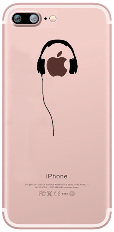 Pack Protection pour IPHONE 12 (Coque Silicone Casque Musique + Film Verre Trempe) Fun APPLE