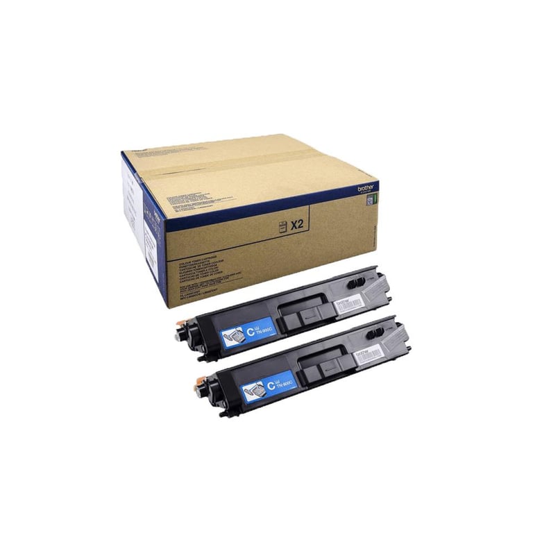Brother TN 900CTWIN Toner Cyan Pack 2 - vue 3