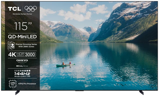 TCL 115C7K TV 2,92 m (115'') 4K Ultra HD Smart TV Wifi Noir 3000 cd/m²
