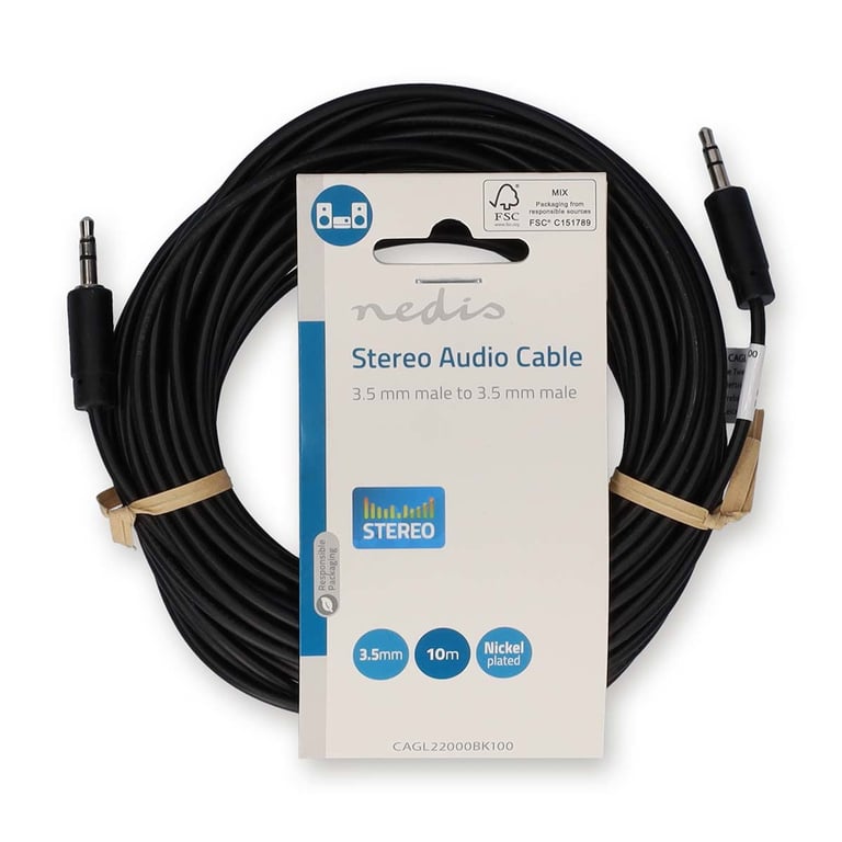 Câble Audio Nedis 3.5 mm Mâle vers 3.5 mm Mâle – 10 m - vue 2