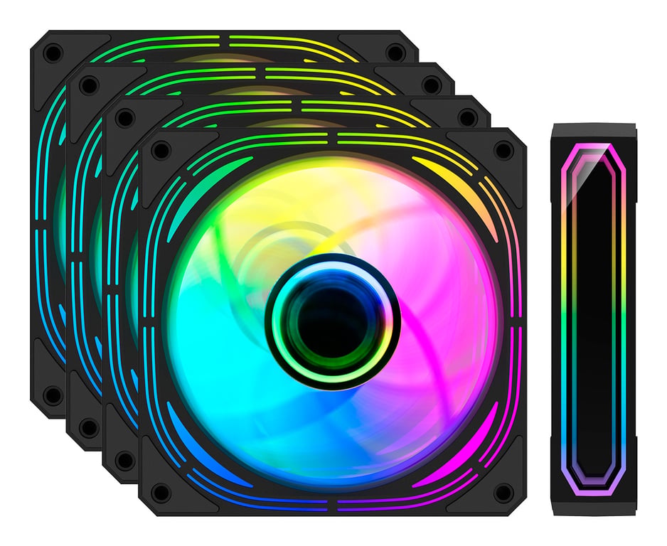 CoolBox Infinity Pro ARGB Boitier PC Ventilateur 12 cm 4 pièce Neuf - vue 4