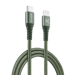 Cable de carga/sincronización trenzado metálico de USB-C a Lightning con certificación MFi de Apple (1M), verde medianoche