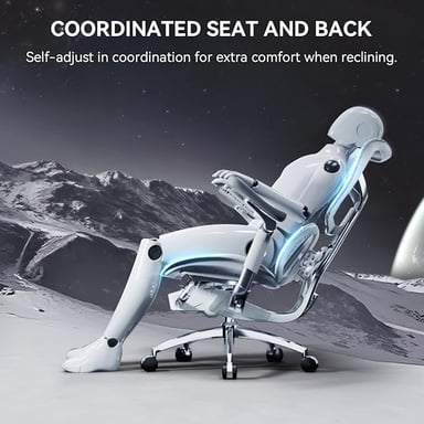 SIHOO Doro S300 Chaise ergonomique - Accoudoirs 6D - Soutien lombaire dynamique - Suspension absorbant les chocs - Soutien 4 axes - Expérience gravité zéro - Certifié BIFMA/SGS - 78x65x102cm - Blanc
