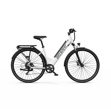 ONESPORT OT12  Vélo Électrique - Moteur 250W Batterie 36V13Ah Frein à Câble Roues 27,5po - Blanc
