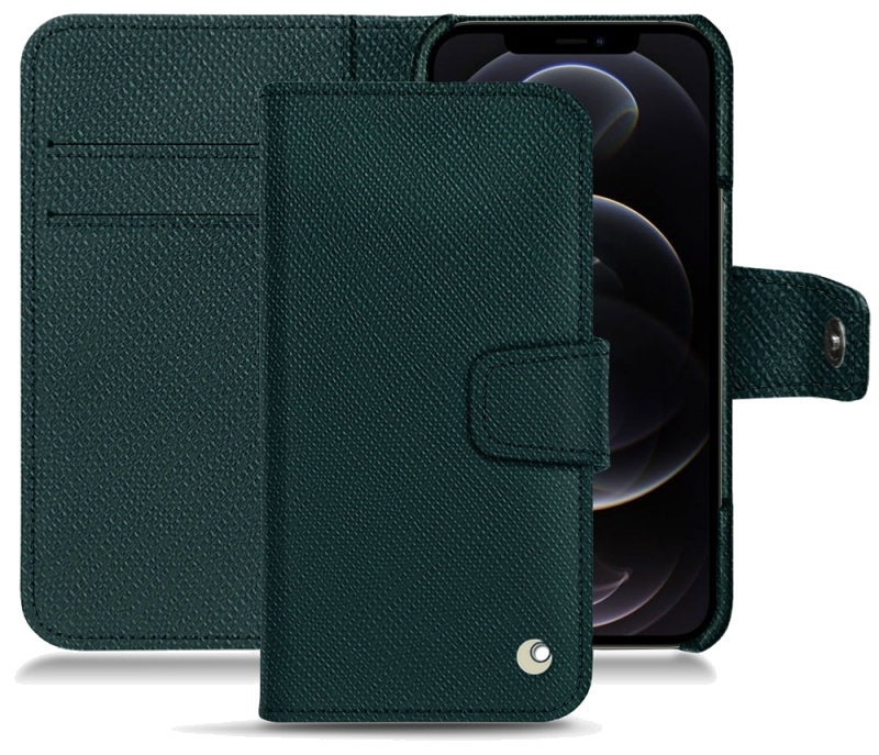 Housse cuir Apple iPhone 12 Pro Max - Rabat horizontal portefeuilleVert