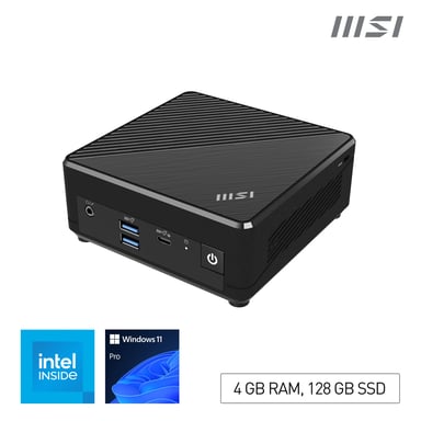 MSI Cubi N ADL-001EU Intel® N N200 4GB DDR4-SDRAM 128GB SSD Windows 11 Pro Mini PC Nero