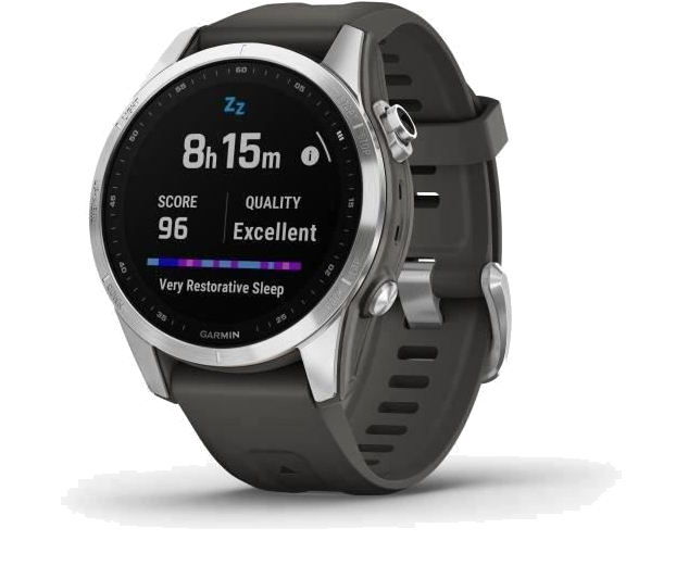Montre GPS connectée - GARMIN - Fenix 7S - Argent avec bracelet gris