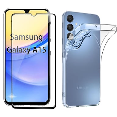 Samsung Galaxy A15 5G / A15 4G coque tpu protection et vitre full noir