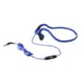 WE Écouteurs Sport Filaire avec Micro Bouton ON/OFF, ecouteur Intra-Auriculaire Légers avec microphone, Arceau Tour de Cou, Parfait pour Running Jogging Gym - Bleu