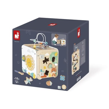 Jeu d'éveil Janod Pure Grand Cube Multi-Activités en bois Multicolore - Neuf