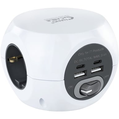 Socle 3 Prises Avec 4 Usb'S 2 Usb A +2 Usb-C Avec Switch