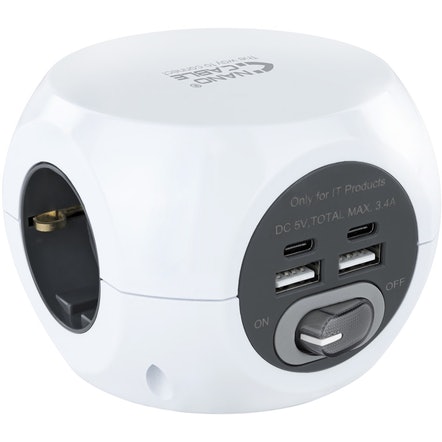 Nis Socle 3 Prises Avec 4 Usb'S 2 Usb A +2 Usb-C Avec Switch - Excellent État