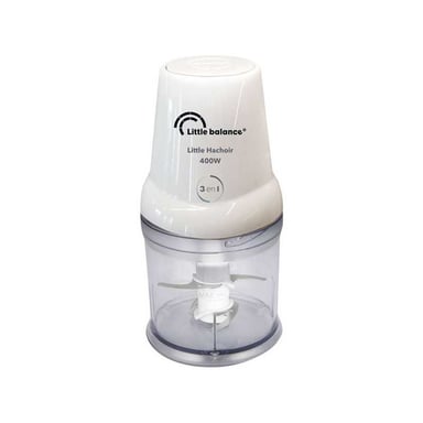 Hachoir électrique compact Little Balance 8586 400W bol amovible transparent