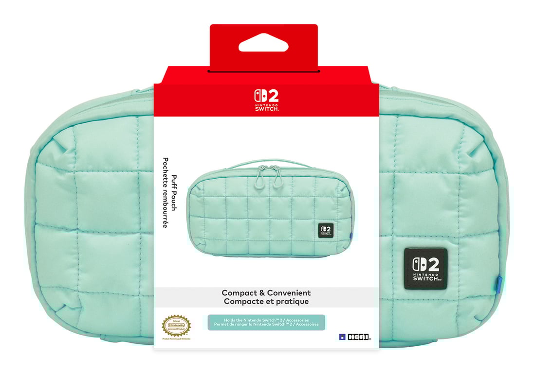 Hori Pochette rembourrée (Cozy Green) pour Nintendo Switch 2 – Sous licence officielle Nintendo - Neuf