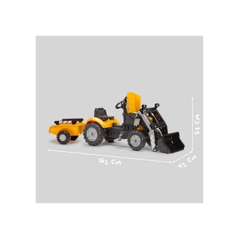 Tractopelle à pédales FALK SuperBuilder Volant directionnel Remorque - Neuf