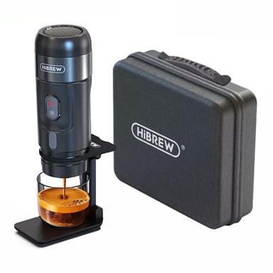 Macchina da caffè da auto portatile HiBREW H4A 80W con supporto, estrazione 15 Bar DC 12V, macchina per cialde 3 in 1 (caldo/freddo)