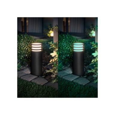 Philips Hue Lucca Poste de Lumière Extérieur Intelligent 40 cm Anthracite E27 IP44 Zigbee Matter