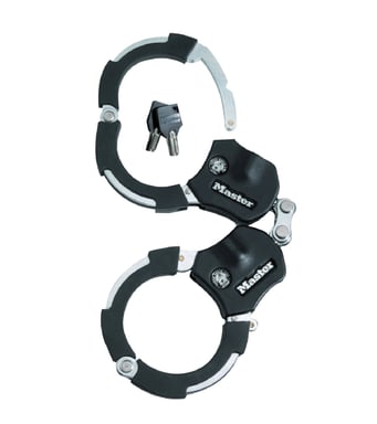 Antifurto MASTER LOCK Street Cuff Slot per Bicicletta - Anello di Blocco Nero e Argento di 360 mm