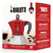 Bialetti Moka Inducción Cafetera moka 0,28 L Roja, Acero inoxidable