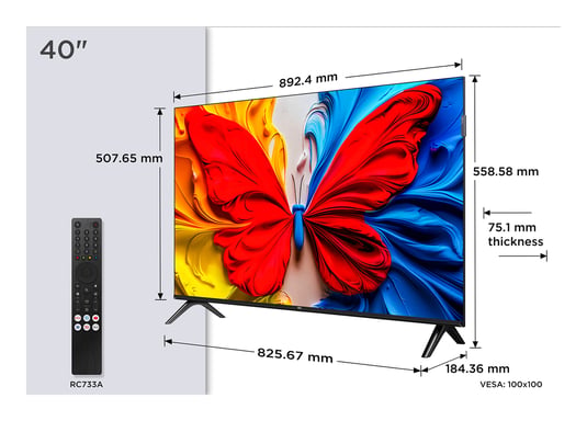 TCL S59K 40S59K Televisor 101,6 cm (40'') Full HD Smart TV Wifi Metálico