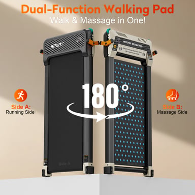 Tapis de course double face Akluer 520A-A avec masseur de pieds Shiatsu, moteur silencieux de 2,5 CV