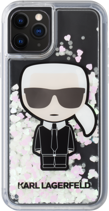 Coque Karl Lagerfeld irisée et scintillante dans le noir pour Apple iPhone 11 Pro, Noir