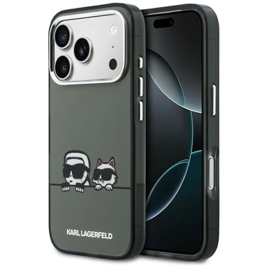 Custodia Karl Lagerfeld IML Karl & Choupette Peekaboo Logo MagSafe per iPhone 17 Pro, nera
