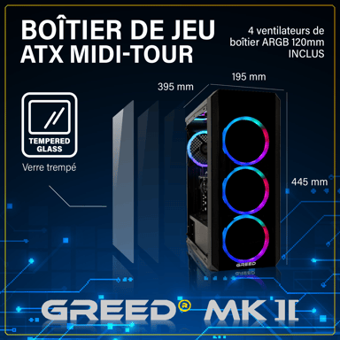 MK2 LITE - PC Gamer - AMD Ryzen7 5700X - Nvidia Geforce RTX 5060  - Rapide Bureau PC Gaming - 4K & Raytracing avec 32 GO RAM DDR4 - 512 GO SSD - Ordinateur avec WiFi + Windows 11 Pro