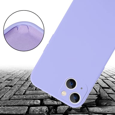 Tour de cou chaîne pour Apple iPhone 14 en LIQUID LIGHT PURPLE Housse de protection en silicone avec cordelette réglable