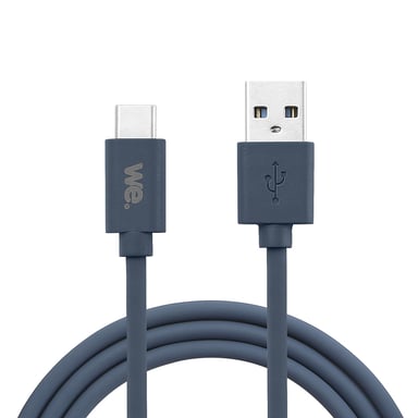 WE Câble USB vers USB-C en Silicone, Charge Rapide de 1 Mètre, USB 3.2 gen 1 (USB 3.0), Charge et Transferts de Données - Bleu Nuit