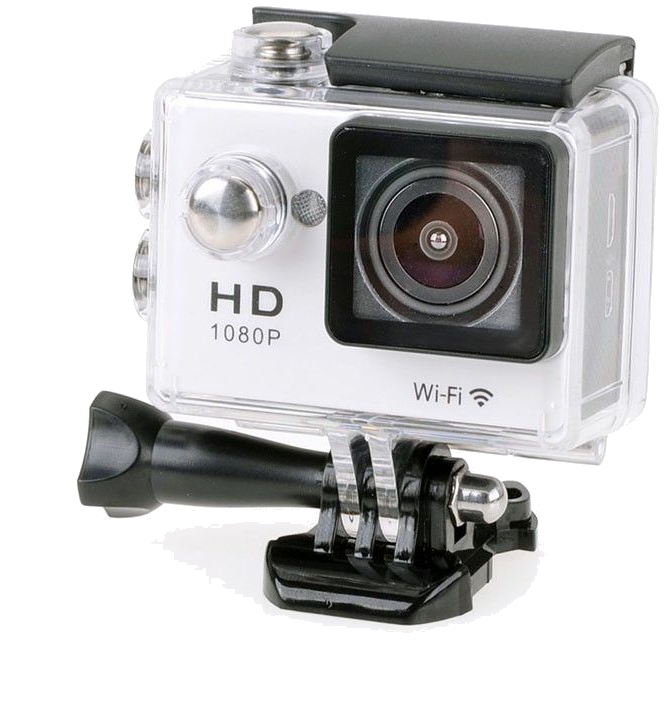Caméra sport étanche WiFi 2 pouces Full HD 1080p timelapse 170° argent