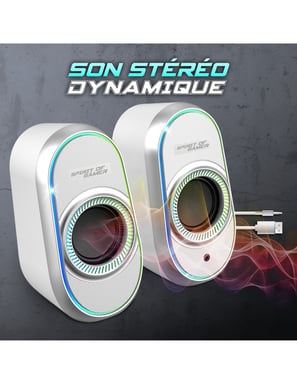 Spirit of Gamer Altavoz 2.0 FANATIC 500 RGB White