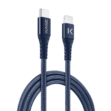 Cavo di ricarica/sincronizzazione a treccia metallica da USB-C a Lightning certificato Apple MFi (1M), blu Oxford