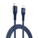 Cable de carga/sincronización trenzado metálico USB-C a Lightning con certificación MFi de Apple (1M), azul Oxford
