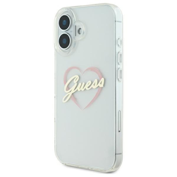 Guess Coque Hardcase IML Heart pour iPhone 16 Plus