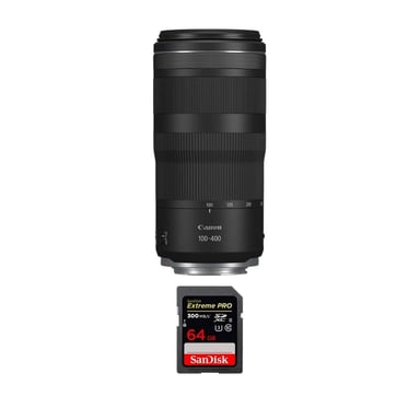 Objetivo Canon RF 100-400mm f5.6-8 IS USM + 1 SanDisk 64GB Extreme PRO UHS-II + Ebook ''20 consejos para fotos que impactan''