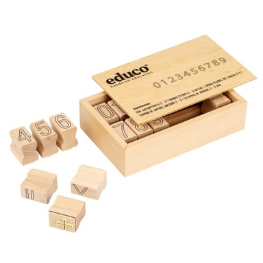 Jeu Montessori d'Apprentissage des Mathématiques : Tampons de Chiffres 0 à 9