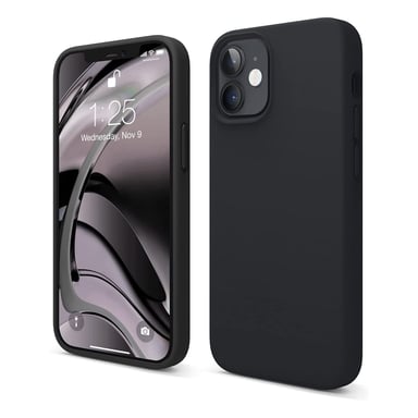 JAYM - Coque Silicone Noire comptatible avec [ Apple iPhone 16 ] - 100% Silicone et Microfibre - Renforcée et Ultra Doux