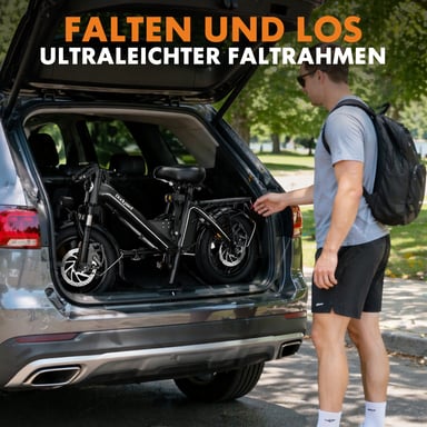 Bicicletta Elettrica T16PRO | Motore 250W | Batteria 36V10Ah | Pnei da 14 PolliciT | Velocità Massima 25 km/h | Autonomia 25 km