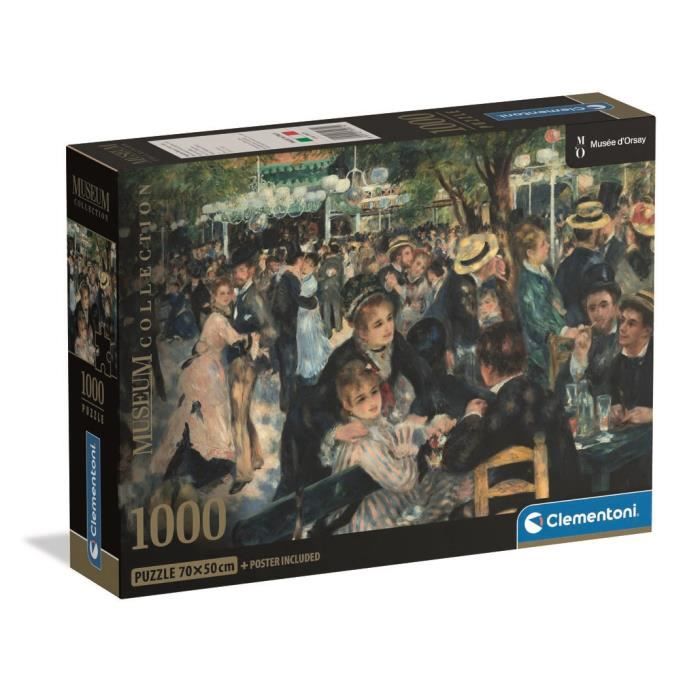Puzzle Compact 1000 pièces : Renoir Bal du Moulin Clementoni Puzzles - vue 9