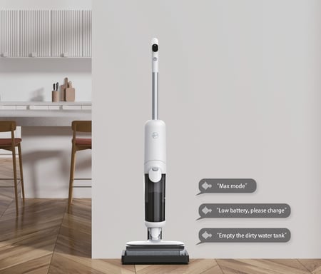 Hoover HW500 011 Aspiradora vertical Batería Seca y húmeda Sin bolsa 0,6 L 150 W Gris, Blanco 4 Ah